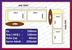 EKO TERMAL BARKOD ETİKETI 100x130 250 SARIM