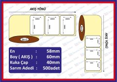 EKO TERMAL BARKOD ETİKETI 58x60 500 SARIM