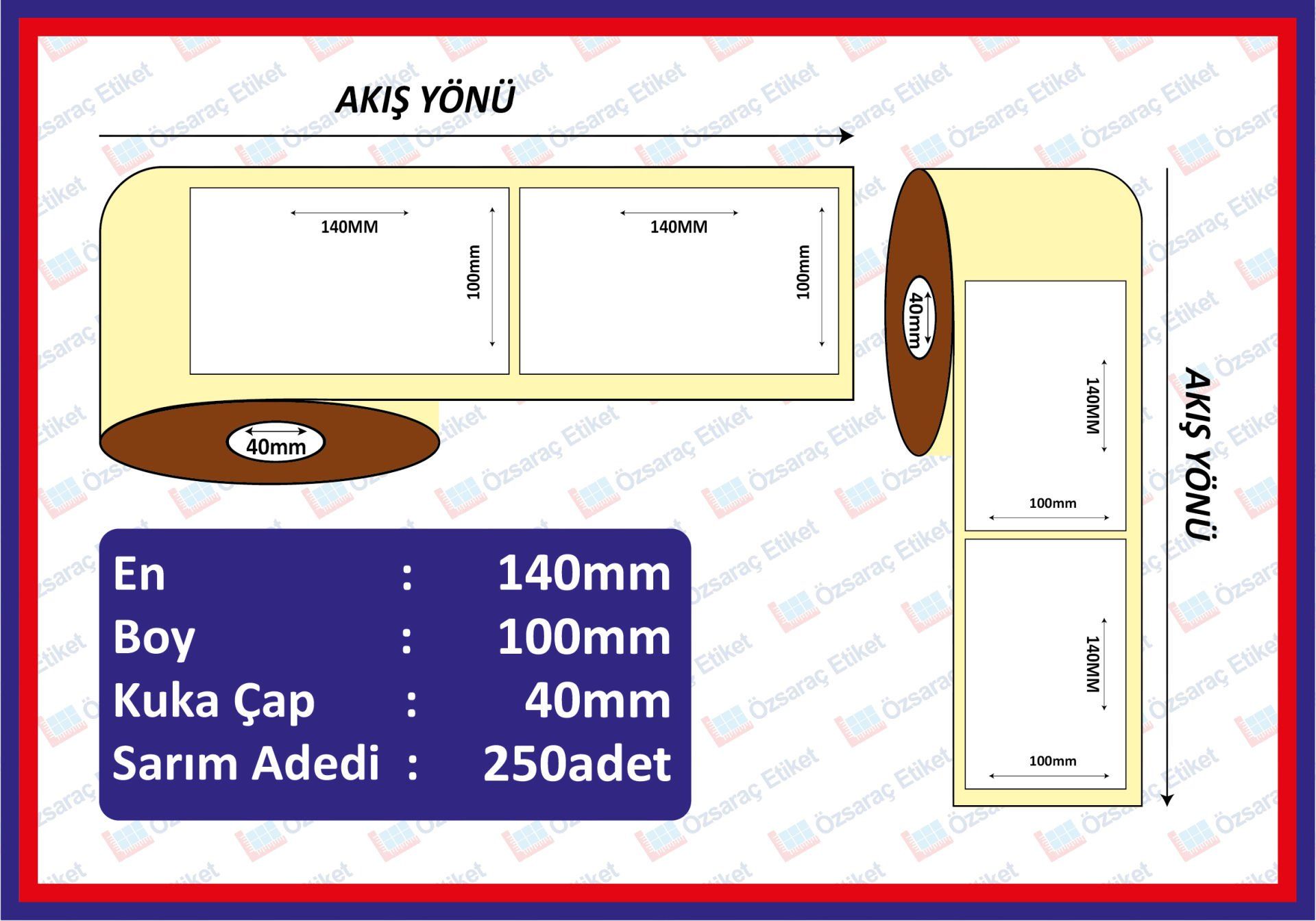 EKO TERMAL BARKOD ETİKETI 100x140 250 SARIM