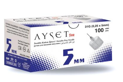 İnsülin İğne Ucu Ayset 5mm 100 lü