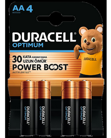 Pil Duracell Optimum AA Kalem 4'lü