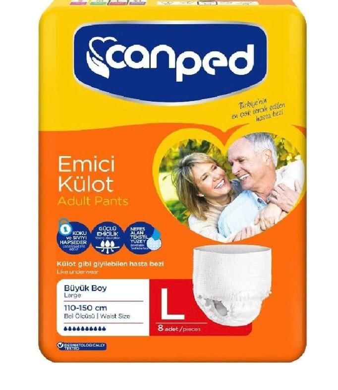 Hasta Alt Bezi Canped Külotlu 8'li Large