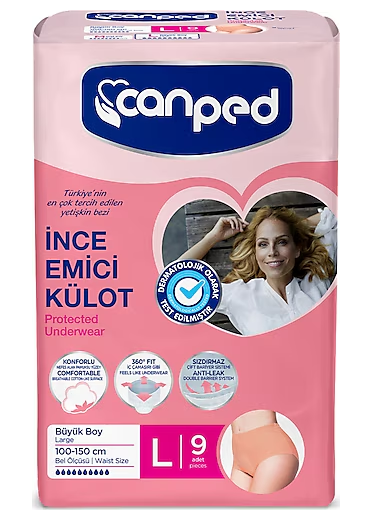 Hasta Alt Bezi Canped Emici Kilot İnce 9'lu Large