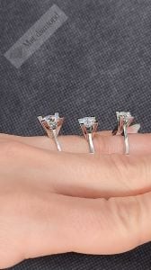 1,50 karat mozanit taşlı yüzük V tırnak