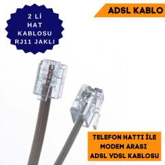 2Lİ ADSL MODEM TELEFON KABLOSU RJ11 JAKLI