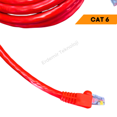 CAT 6 PATCH NETWORK İNTERNET KABLOSU KIRMIZI 15 METRE