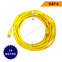 CAT 6 PATCH NETWORK İNTERNET KABLOSU SARI 10 METRE