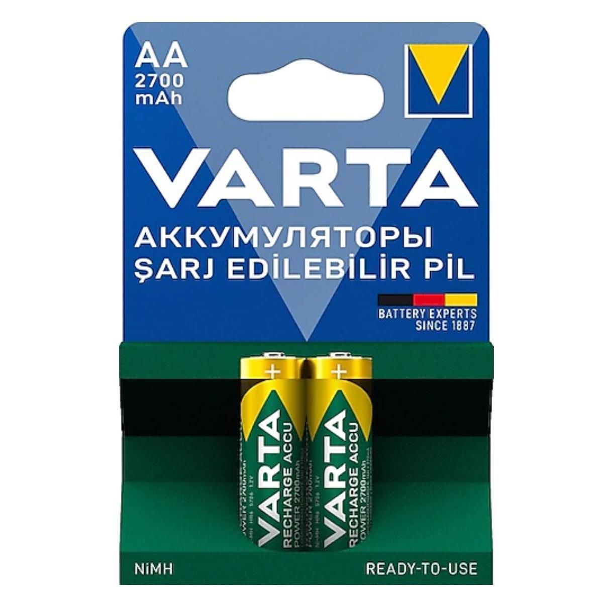 Varta 57063 2700mAh AA Şarj Edilebilir Kalem Pil 2'li Paket