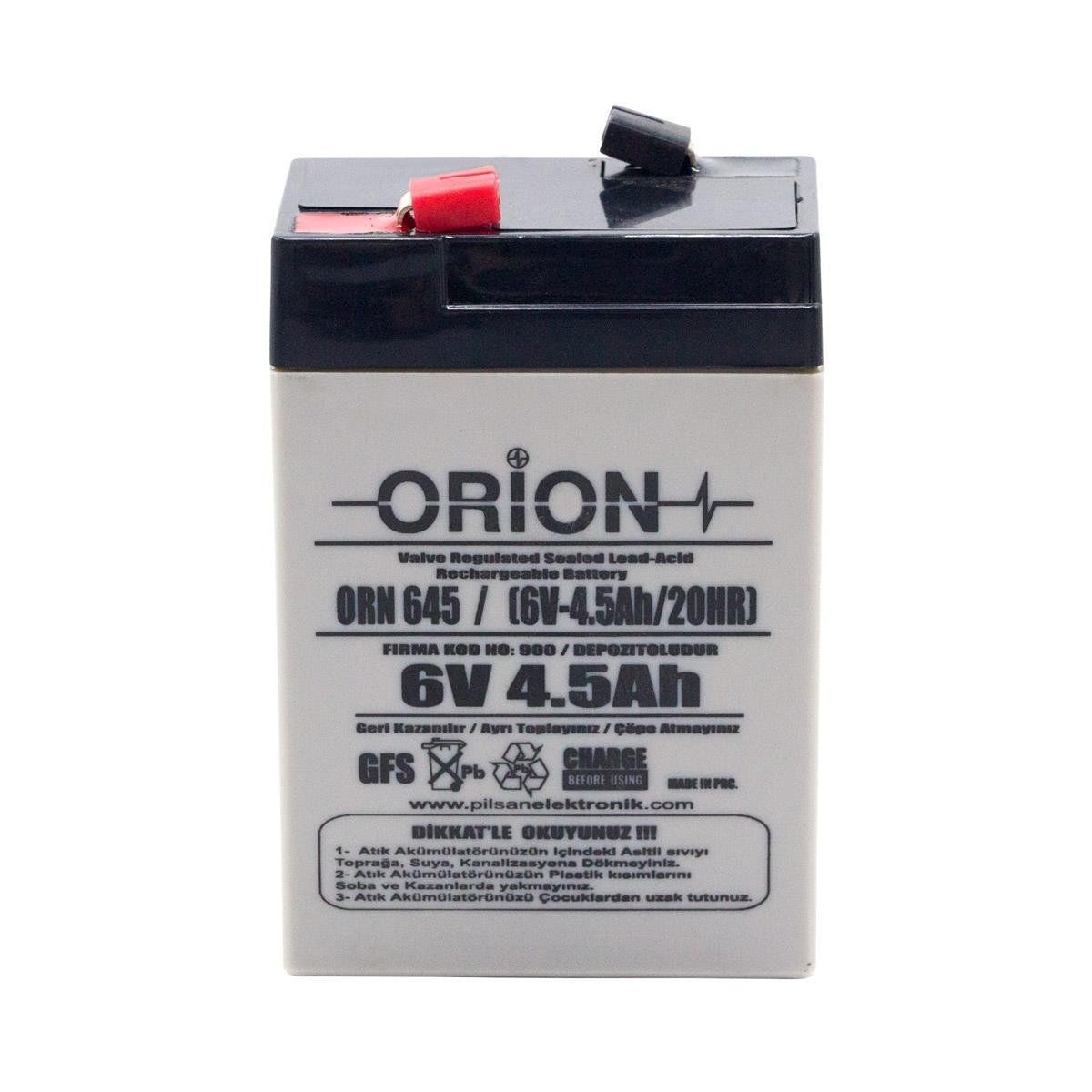 Orion 6V 4.5Ah Bakımsız Kuru Akü