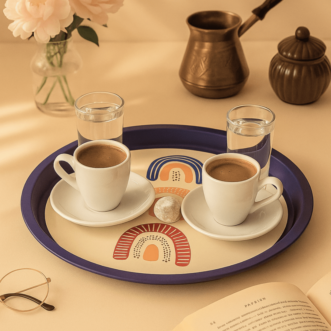 Sarkap Home Pastel Desen Metal Tepsi Gokkusakları