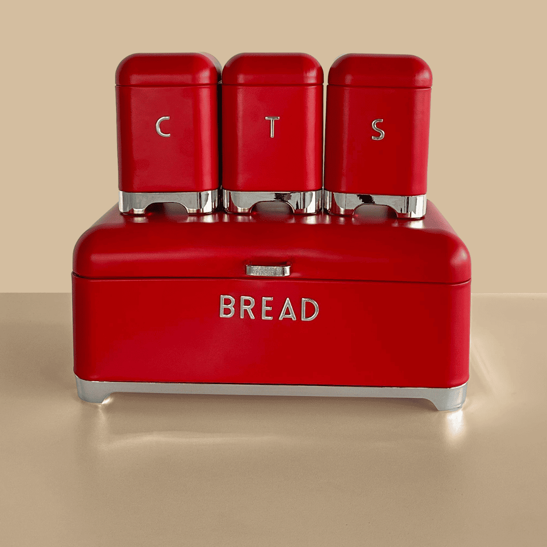 Sarkap Home Galvaniz Metal Saklama Kutusu Seti Kırmızı