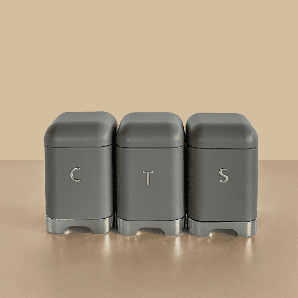 Sarkap Home Galvaniz Metal Saklama Kutusu Seti Gri