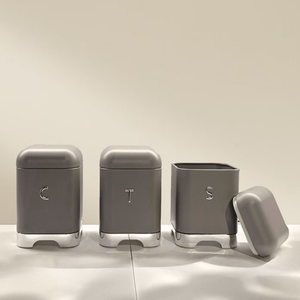 Sarkap Home Galvaniz Metal Saklama Kutusu Seti Gri