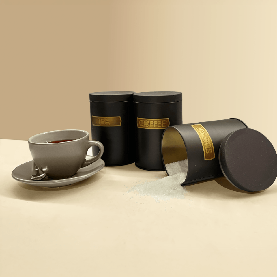 Sarkap Home Metal Vakumlu Kapaklı 3'lü Saklama Kabı Soft Touch Küçük Boy Kahverengi