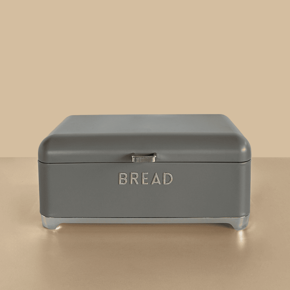 Sarkap Home Bread Galvaniz Metal Ekmek Kutusu GRI