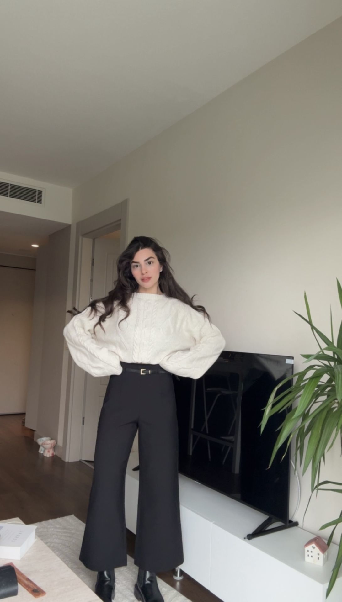 Orjinal zara kemerli premıum pantolon