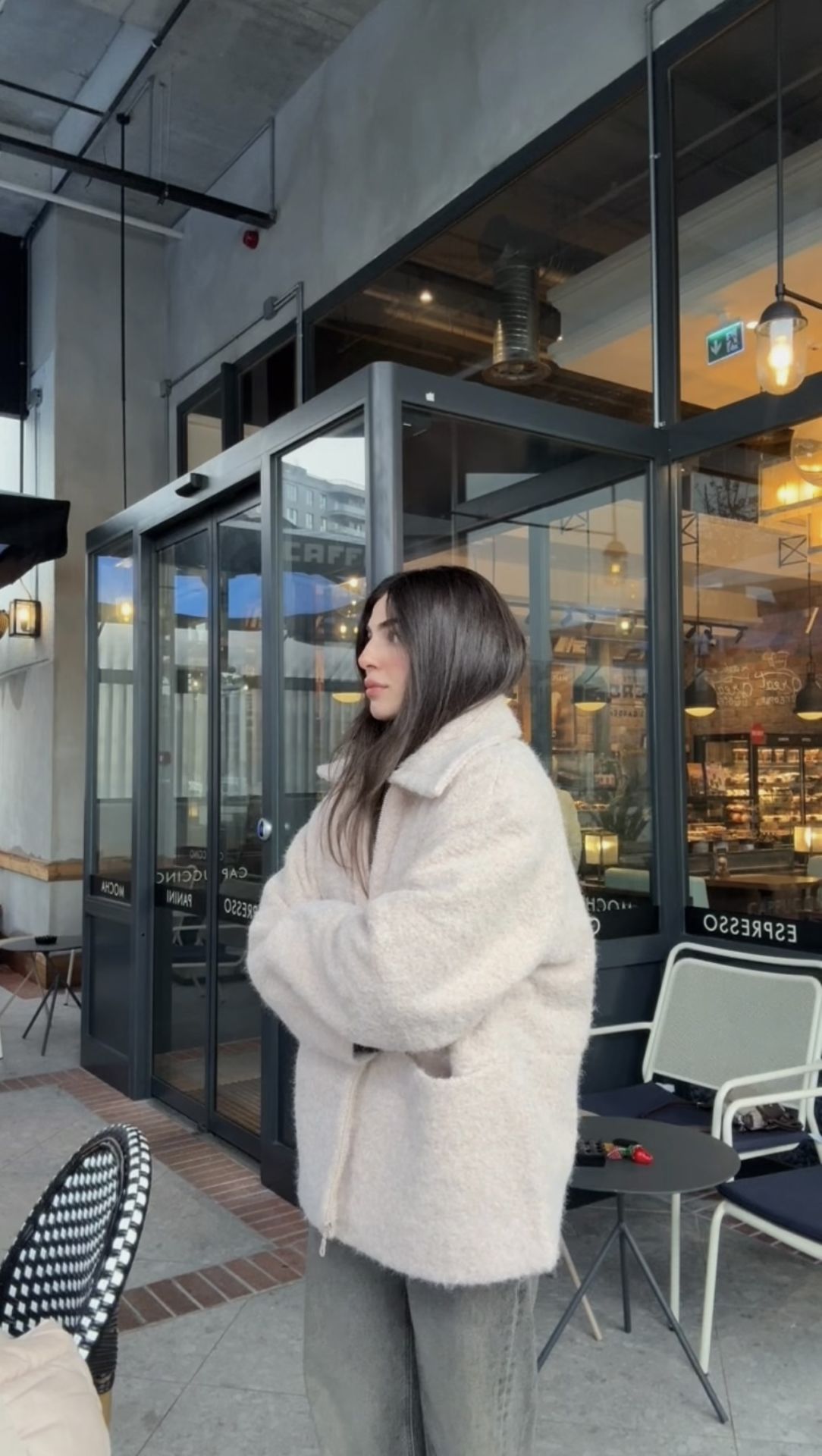 İçi astarlı yün karışımı ceket kaban