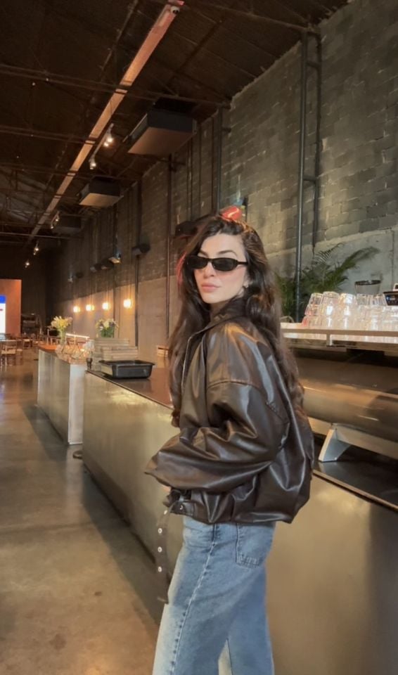 Acı kahve astarlı trend deri ceket