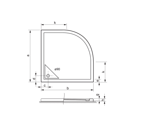 Gizli Giderli Oval Flat Duş Teknesi H:6