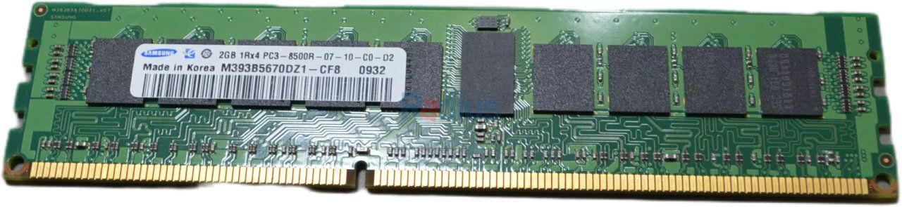 Dell Samsung M393B5670DZ1-CF8 2GB PC3-8500 DDR3-1066MHz ECC Registered CL7 240-Pin DIMM Single Rank Memory Module