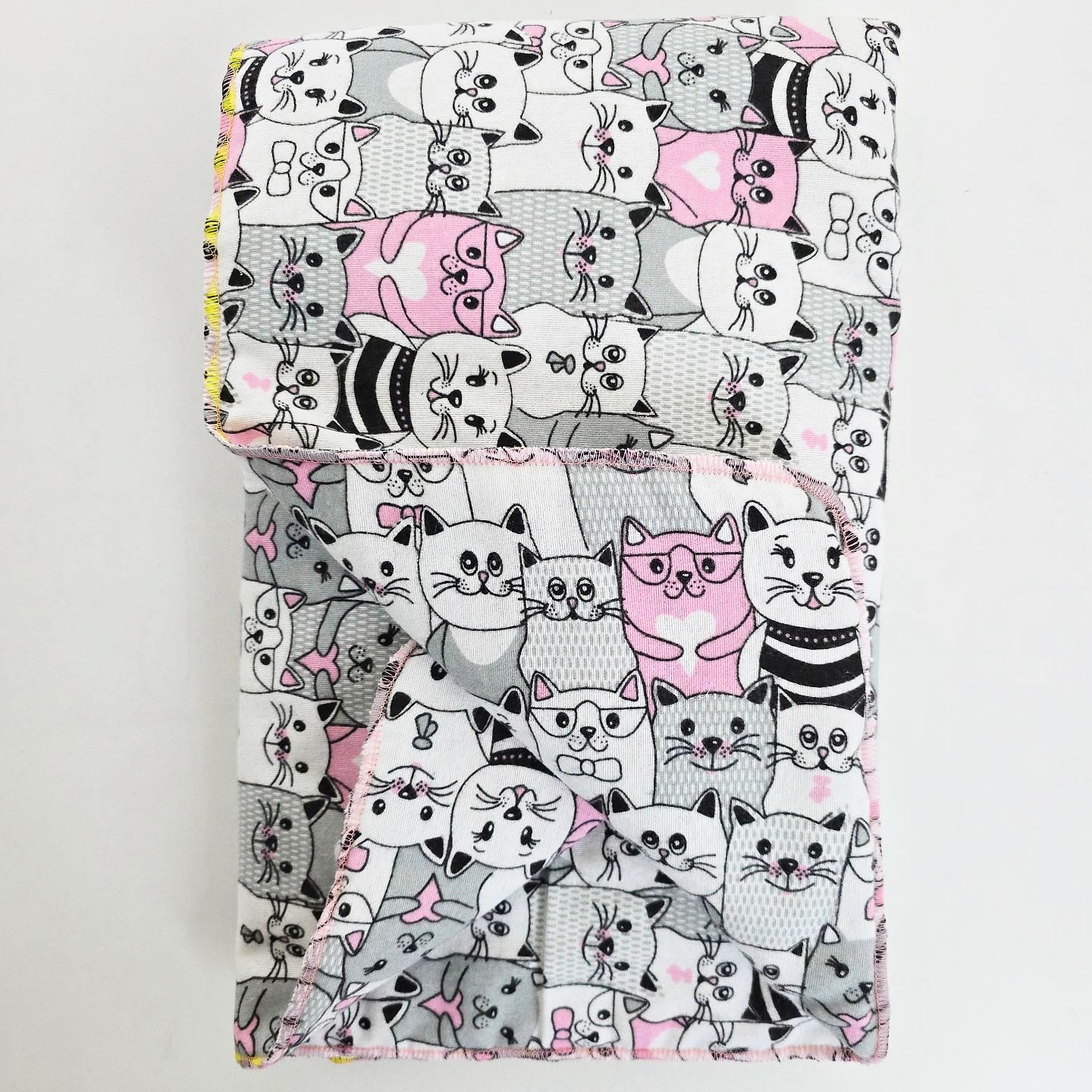 Bebetalya  kedili çift taraflı içi elyaflı pazen battaniye 80*87 cm