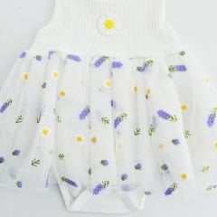Nayinom baby tüllü çiçekli çıtçıtlı badili elbise