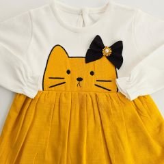 Bebetalya kedi nakışlı elbise