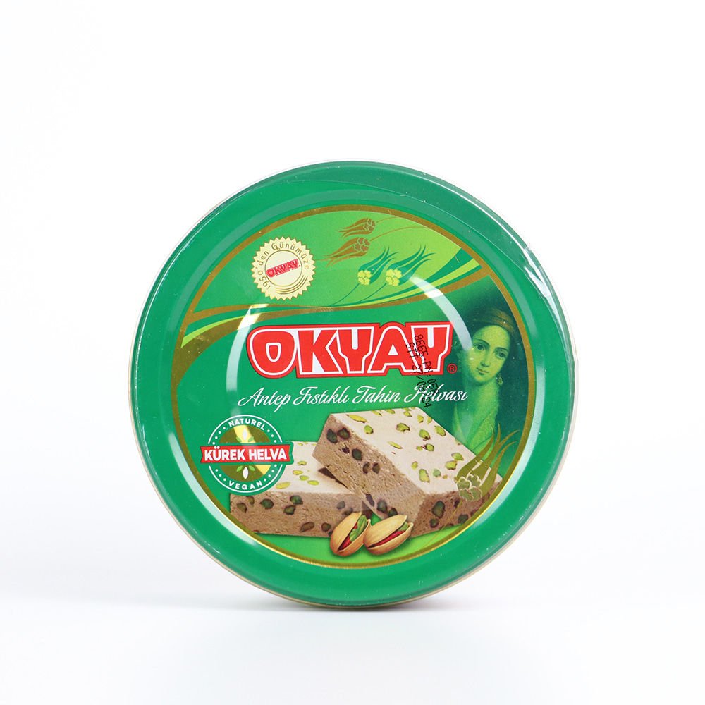 Okyay Antep Fıstıklı Tahin Helvası Teneke Kutulu 840 Gr