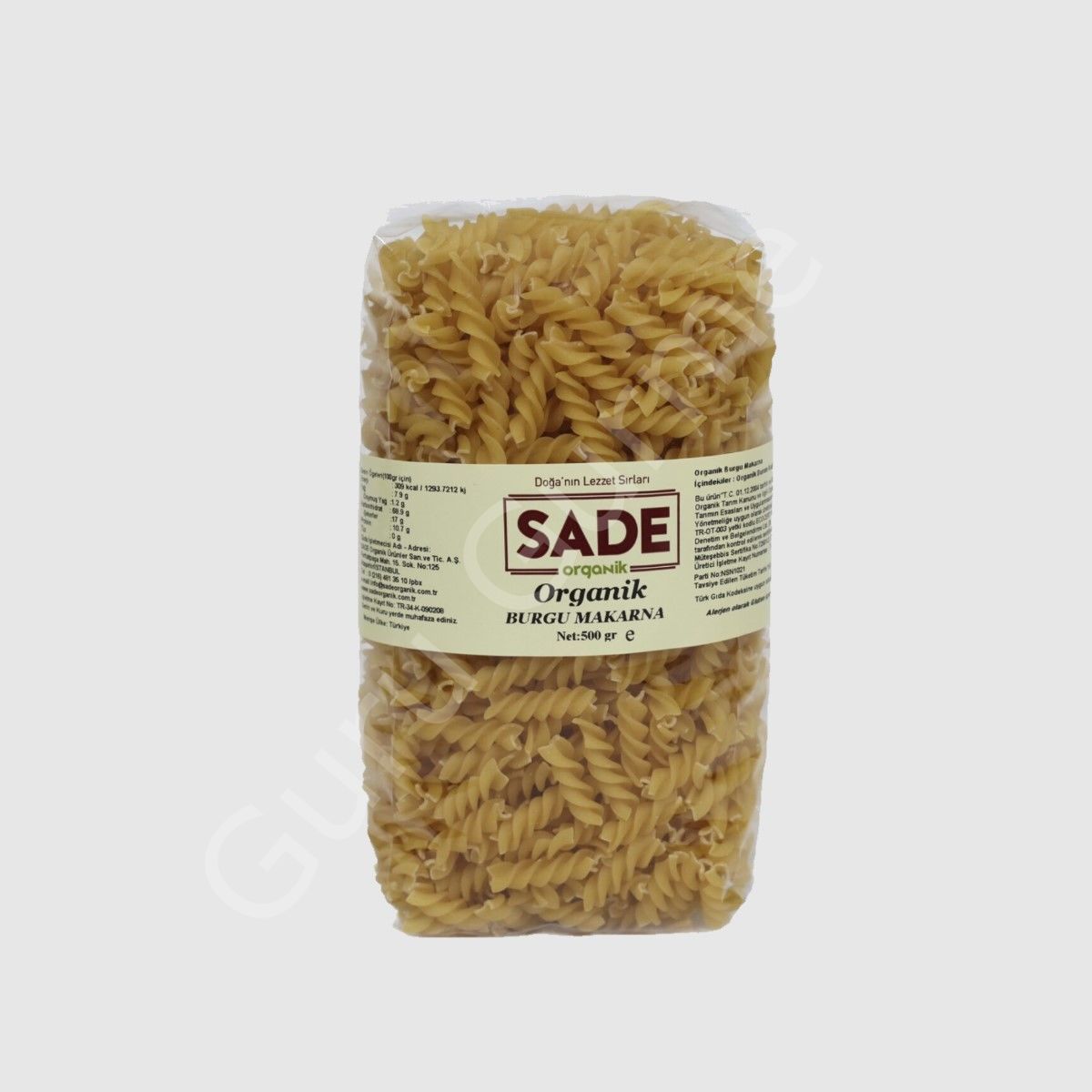 Sade Organik Burgu Makarna 500 Gr