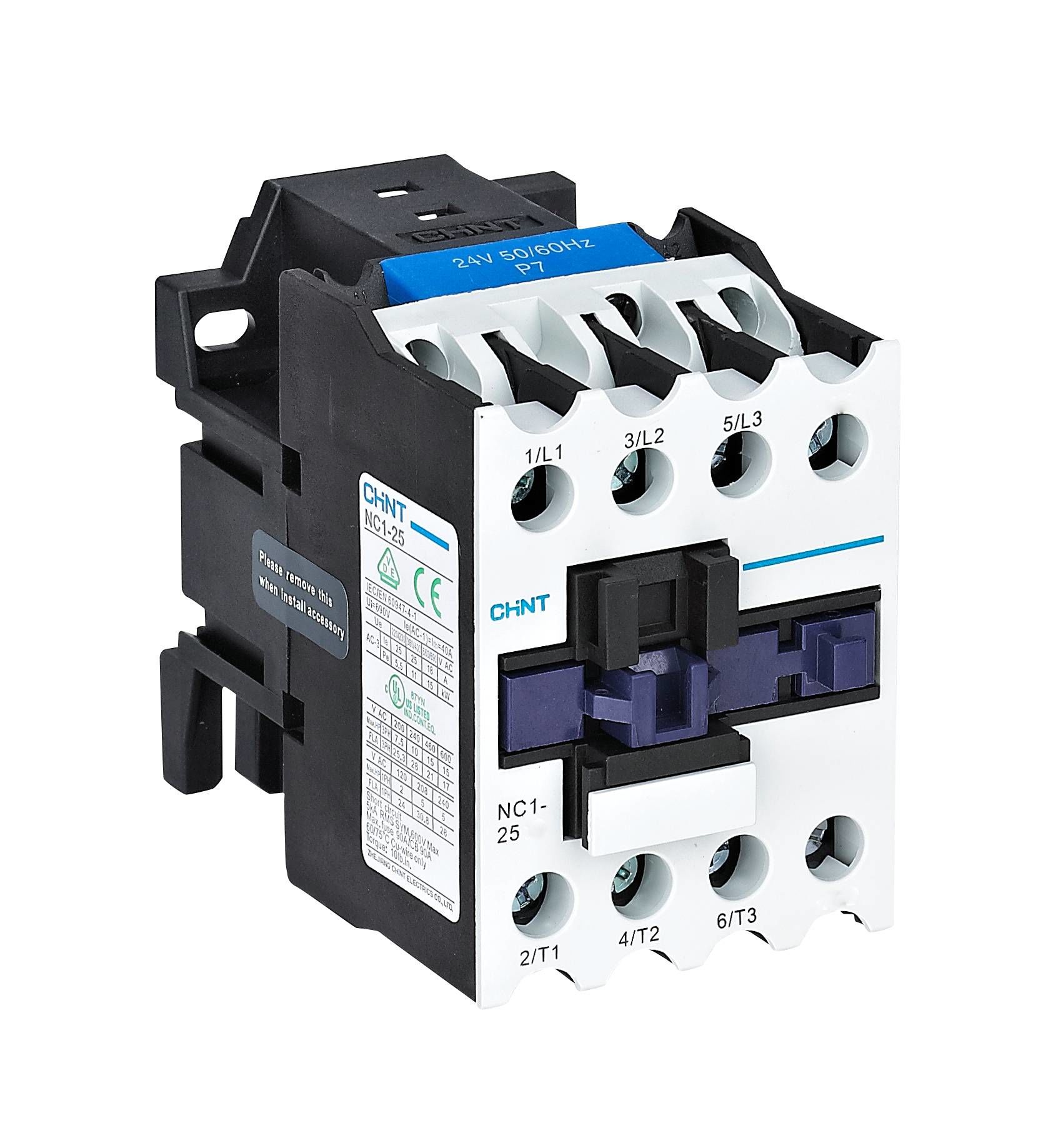 221713, NC1-2501Z, 24V DC Kontaktör, 11kW, 25A