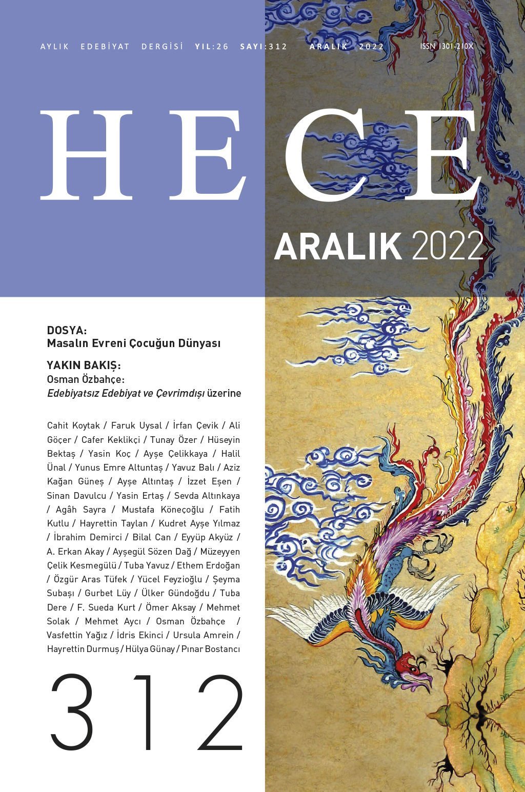 Hece Dergisi 312.Sayı Aralık 2022