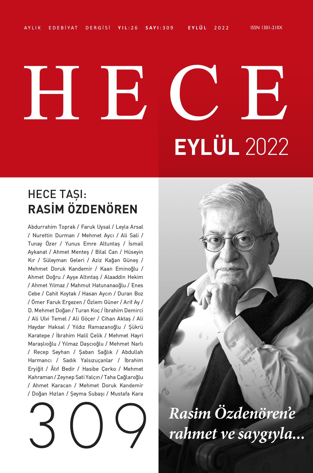 Hece Dergisi 309.Sayı Eylül 2022