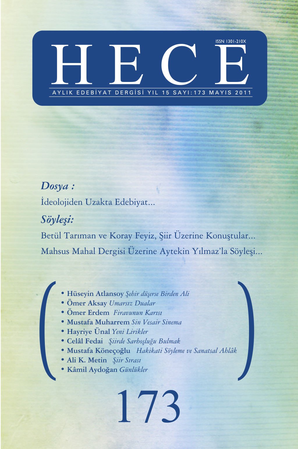 Hece Dergisi 173. Sayı Mayıs 2011