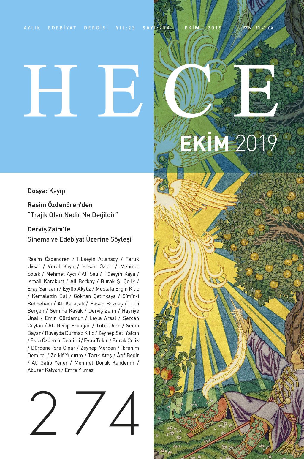 Hece Dergisi 274.Sayı Ekim 2019