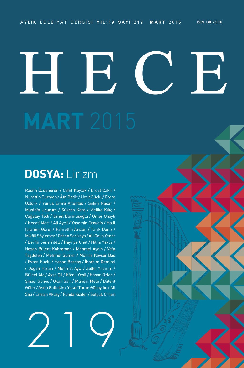 Hece Dergisi 219. Sayı Mart 2015