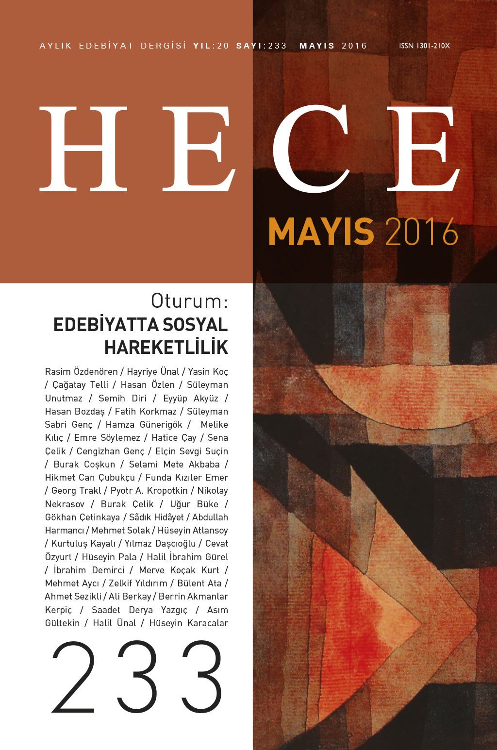 Hece Dergisi 233.Sayı Mayıs 2016