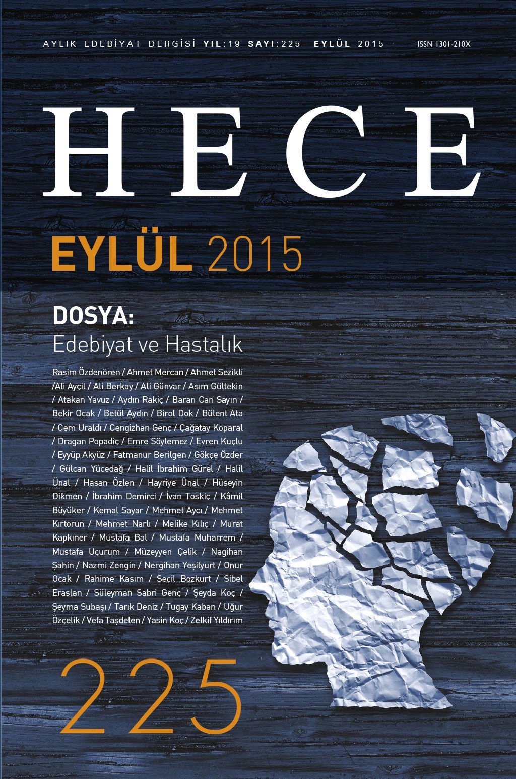 Hece Dergisi 225. Sayı Eylül 2015