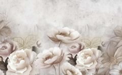Soft Çiçek Gül Desenli Duvar Kağıd Baskı