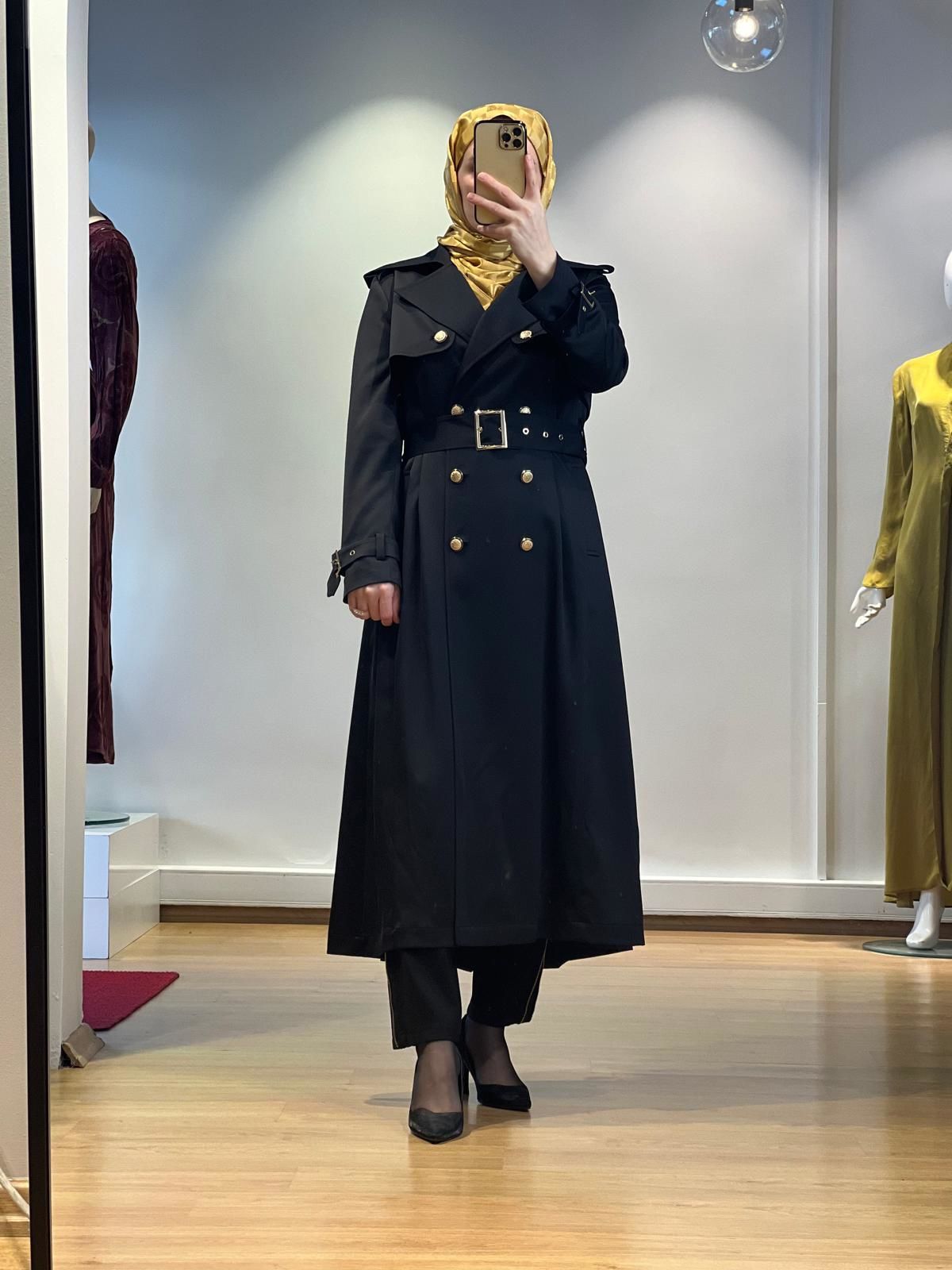 Jamıla Sarah Gold Düğmeli Trenç FW25-4008