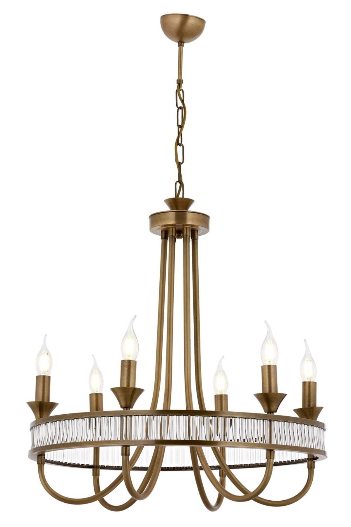 Flame Klasik Avize E14 36W 60cm Metal Eskitme Avonni-AV-1890-6E