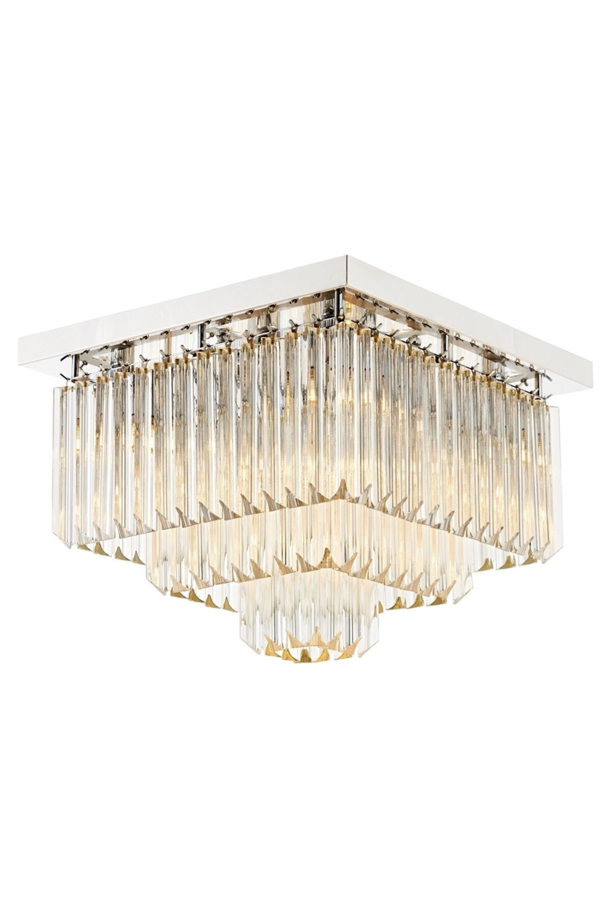 Elsa Klasik Avize E14 54W 50x50cm Metal Krom Avonni-AR-4302-K50X50