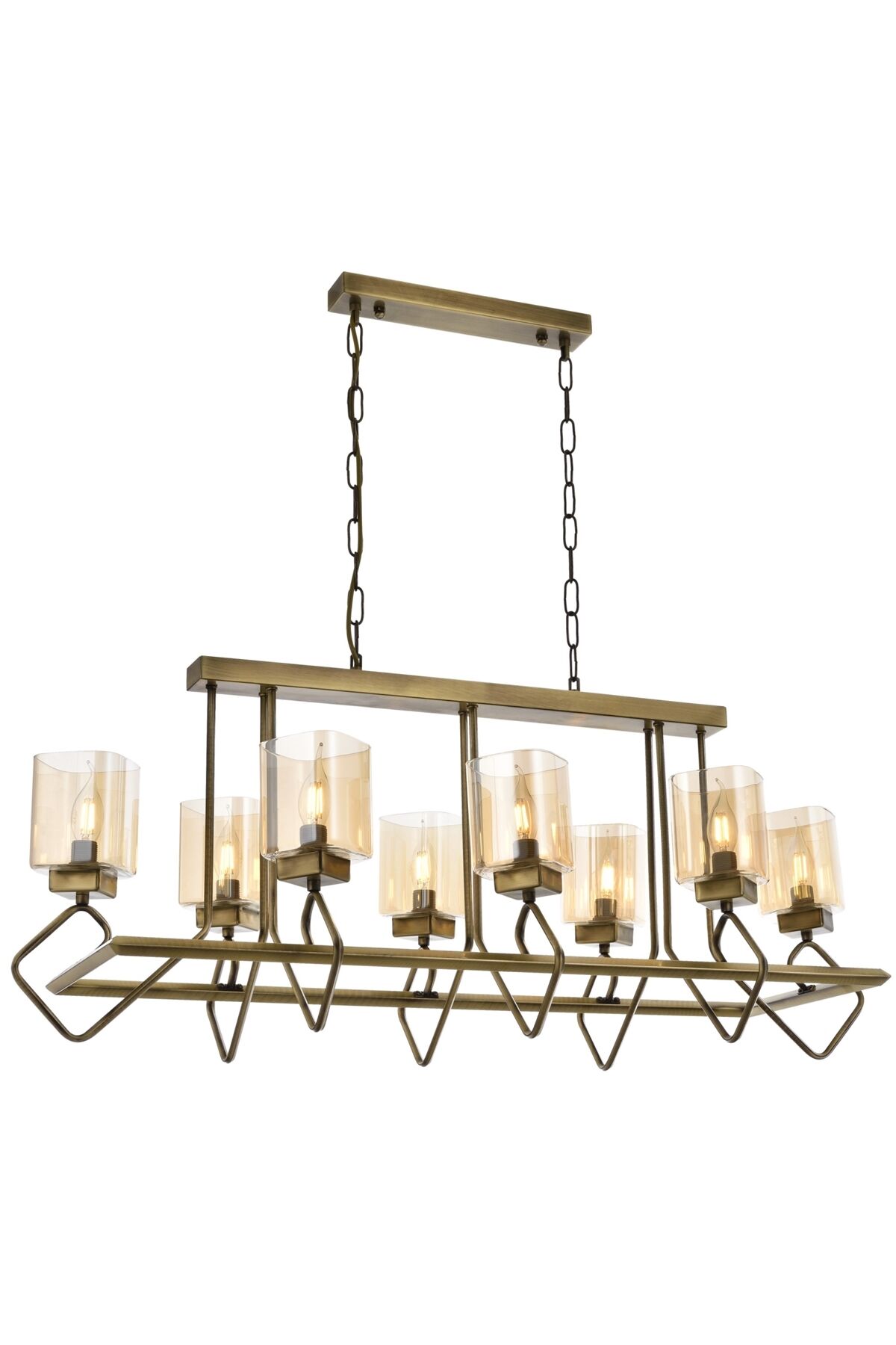 Konsey Modern Avize E14 48W 105x40cm Metal Eskitme Avonni-AV-1740-8E-YM
