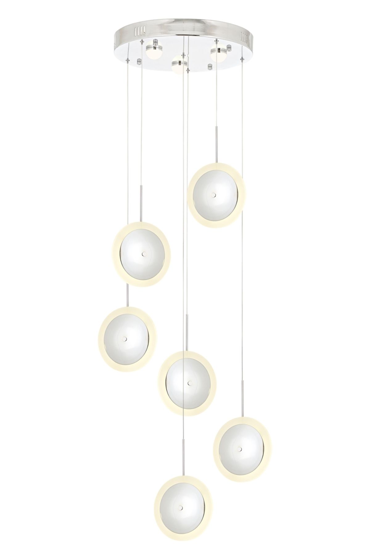Cymbal Modern Avize LED 36W 40cm Metal Krom Avonni-AV-1846-6KT