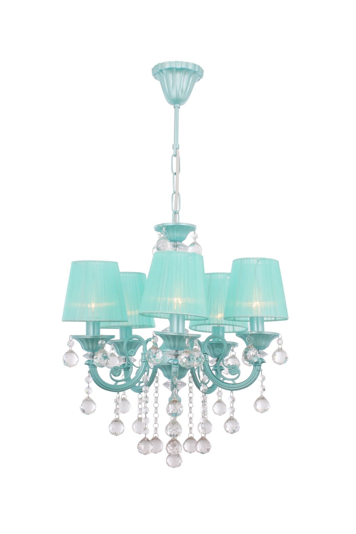 Salto Klasik Avize E14 30W 44cm Metal Turkuaz Avonni-AV-4173-5TK