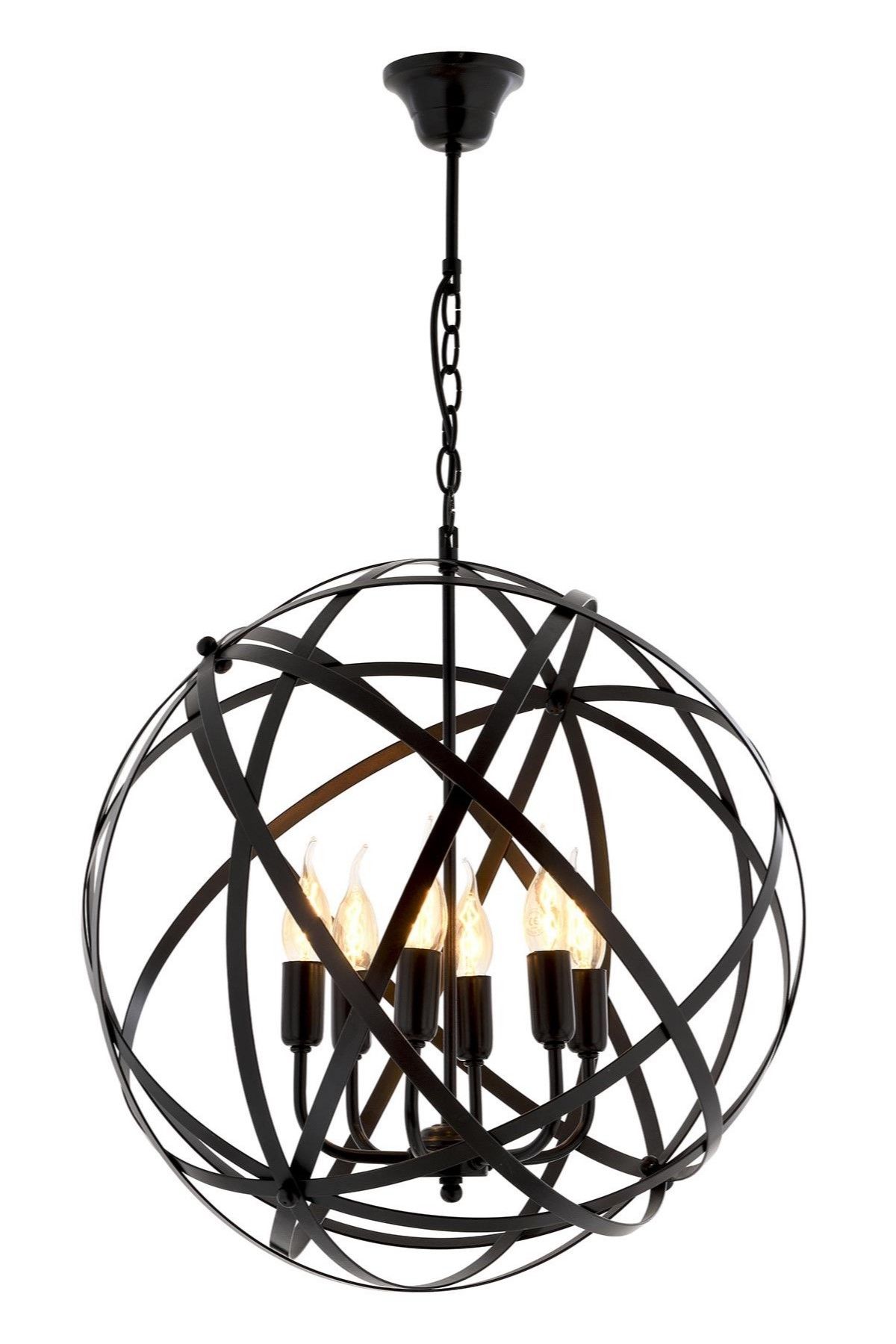 Sımona Modern Avize E14 36W 50cm Metal Siyah Avonni-AV-4183-6BSY