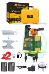 Stilmax Yüksek Hassasiyetli x2 Çift Akülü Lazer Hizalama Makinesi 12 Çizgi Yeşil Lazer Işınlı Kumandalı Set