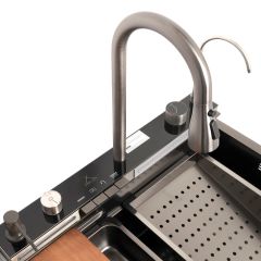 Yenilikçi Mutfak MIA 304 Paslanmaz Çelik Akıllı Dijital Göstergeli Piyano Tuşlu Evye Seti Full Set