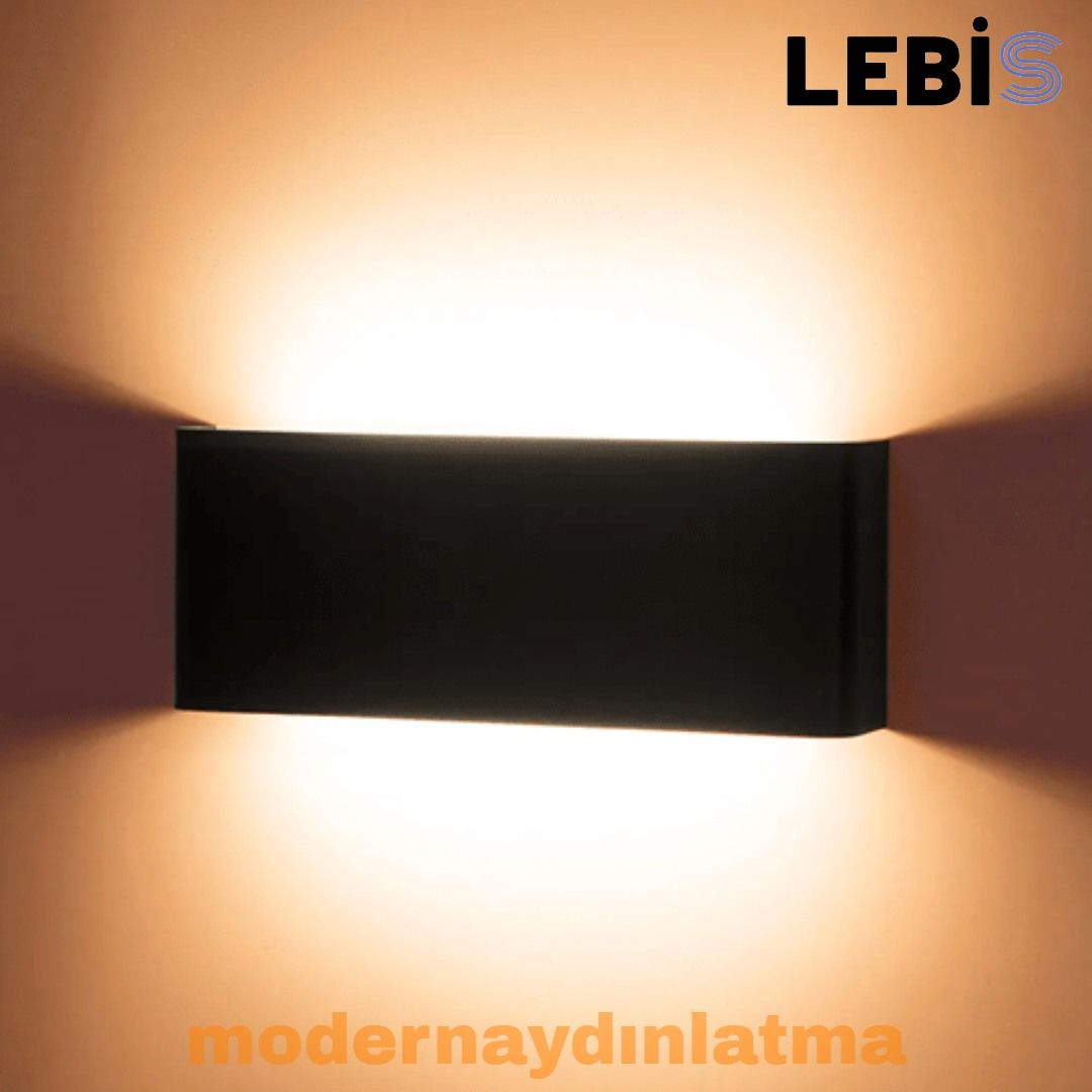Lebis Siyah Kasa Yonca Led Aplik Amber Işık