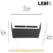 Lebis Siyah Kasa Manolya Led Aplik Amber Işık
