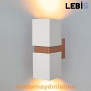 Lebis Beyaz Kasa Danzı Gu10 Duylu Aplik Bakır Kuşaklı